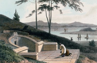 Chinese Tomb with Two Mourners Outside the Stone Entrance, from 